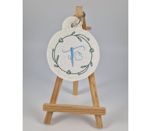 2€ ZUSATZTÜRCHEN 16. Dezember - Stickserie - ITH Anhänger Blumenrahmen Monogram